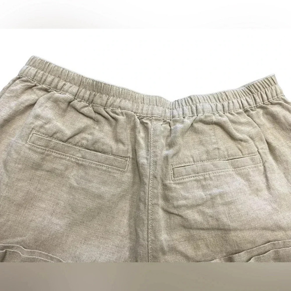 L.L.  Bean Linen Oatmeal Straight Leg Pants Size 12 - Picture 9 of 9